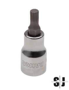 Vaso con punta con cuadradillo de 1/2" para tornillo de cabeza multipunto de 12 mm, 100 mm