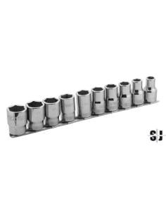 Juego de vasos con cuadradillo de 1/2" con perfil hexagonal métrico (10 unidades/raíl)