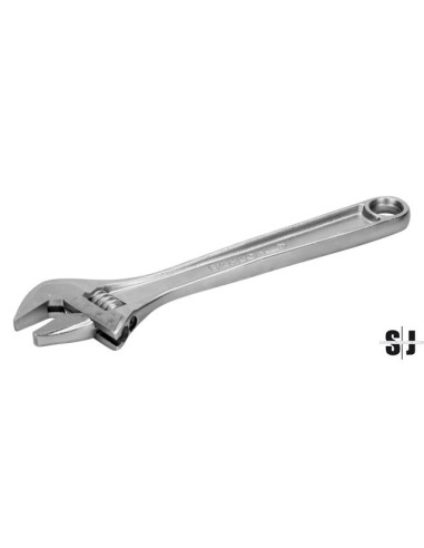 Llave ajustable "inglesa"de moleta central estándar de 13 mm con acabado cromado de 110 mm