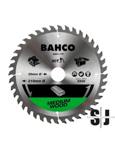 Hoja de sierra circular con 40 dientes para sierras portátiles/de mesa en madera de 184 mm x 16 mm