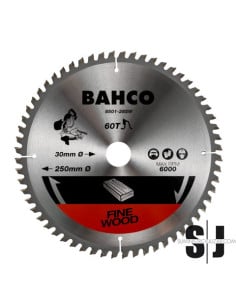 Hoja de sierra circular con 60 dientes para sierras de ingletes en madera de 260 mm x 30 mm