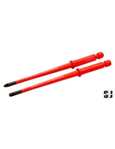 Varilla intercambiable de punta Combi aislada ranurada y Pozidriv con diámetro reducido, 6 mm/PH2