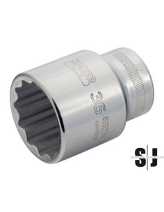 Vaso con cuadradillo de 3/4" con perfil bi-hexagonal de 37 mm