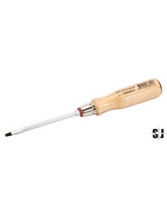 Destornillador de punta plana con mango de madera (1,2 x 6,5 x 125 mm)