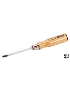 Destornillador Pozidriv con mango de madera (PZ1 x 80 mm)