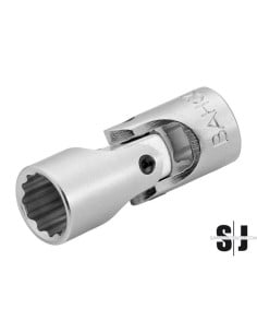 Vaso articulado con cuadradillo de 1/4" con perfil bi-hexagonal de 7/32"