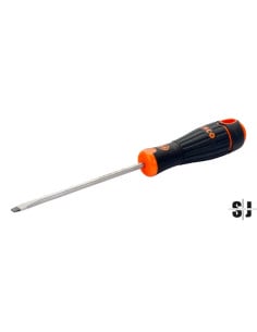 Destornillador de punta plana ranurada BahcoFit con agarre de goma, 1 mm x 5,5 mm x 100 mm