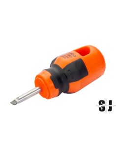 Destornillador de punta recta BahcoFit con mango de goma Stubby (1 x 5 x 25 mm)