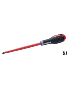 Bahco BE-8821S: Destornillador Pozidriv aislado VDE ERGO™ con mango de tres componentes, PZ2 x 27 mm x 100 mm