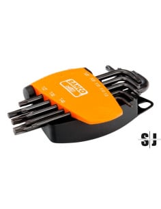 Juego de 8 llaves tipo allen hexagonales TORX® fosfatadas