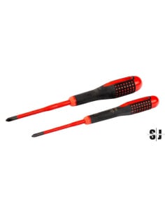 Juego de destornilladores Phillips delgados y aislados VDE ERGO™ con mango de tres componentes (2 piezas)