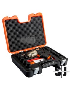 Juego llave BP815 con 11 vasos, mm. Contiene: Llave Impacto 1/2", 11 vasos impacto (10-24 mm) y conector macho 1/4"