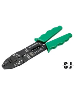 Alicates para engastado/corte/pelado con mango verde 14 AWG-10 AWG