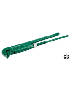 Llave para tubo modelo sueco de 90° y 2", con recubrimiento en polvo verde (560 mm)