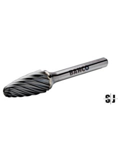 Limas rotativas ojivales con punta redonda de carburo de tungsteno, 12,7 mm x 25 mm, para acero inoxidable 12 DPP, 6 mm