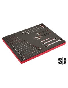 Juego de llaves y Llaves ajustables "inglesas" en bandeja de foam 3/3 Fit&Go, 22 unidades