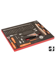 Juego de punzones, ganchos, rasquetas, extractores magnéticos y puntas TORX en bandeja de foam 3/3 Fit&Go con marcado láser (60