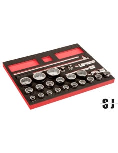 Juego de vasos de 3/4" en bandeja de foam 3/3 Fit&Go, 26 unidades