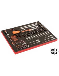 Juego de vasos de 1/2"-3/8" en bandeja de foam 3/3 Fit&Go (101 unidades)
