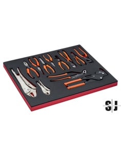 Juego de alicates en bandeja de foam 3/3 Fit&Go (12 piezas)