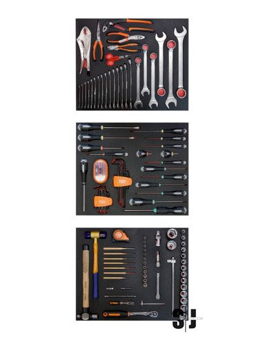 Composición de 3 foams de herramientas para automoción (140 piezas)