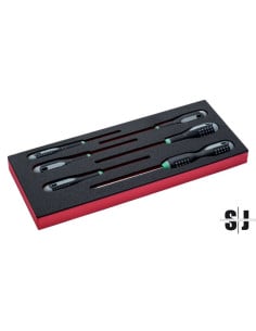 Juego de destornilladores TORX® inviolables TR10-TR40 en bandeja de foam 1/3 Fit&Go (6 piezas)