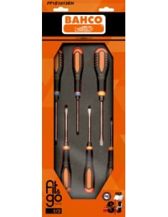 Juego de destornilladores de varilla pasante ERGO en bandeja de foam 1/3 Fit&Go (6 piezas, blíster)