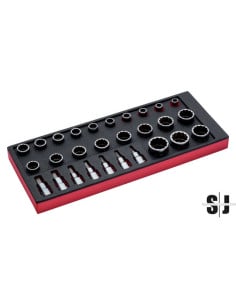 Juego de vasos de 1/2" en bandeja de foam 1/3 Fit&Go (28 piezas)