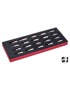 Juego de puntas de destornillador de 1/2" en bandeja de foam 1/3 Fit&Go (20 piezas)