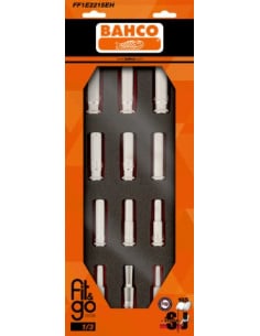 Juego de vasos serie larga de 1/2" en bandeja de foam 1/3 Fit&Go (12 piezas, blíster)
