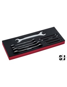 Juego de llaves fijas de dos bocas en bandeja de foam 1/3 Fit&Go (9 piezas)
