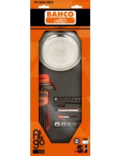 Llaves acodadas, juego de puntas y plato magnético en bandeja de foam 1/3 Fit&Go (36 piezas, blíster)