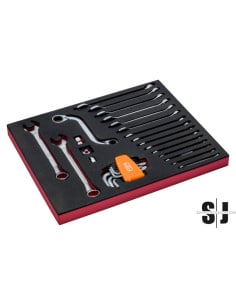 Juego de llaves combinadas en bandeja de foam 2/3 Fit&Go (30 piezas)