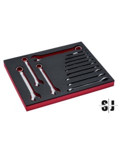 Juego de llaves combinadas en pulgadas en bandeja de foam 2/3 Fit&Go (13 piezas)