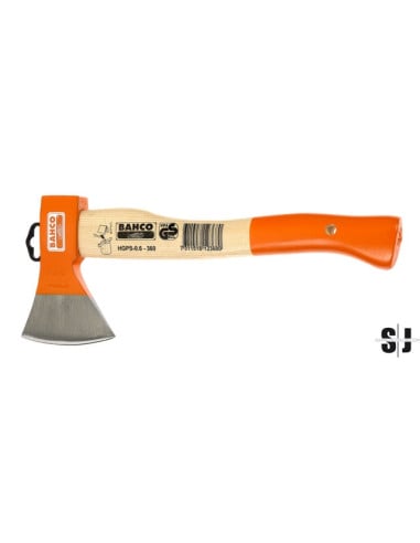 Hacha camping con mango de fresno curvado de 360 mm y 800 g