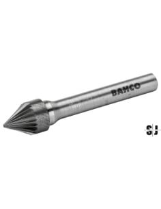 Lima rotativa cónica de 60°, de carburo de tungsteno, 16 x 16 mm, para metal, con corte medio (27 DPP, 6 mm)