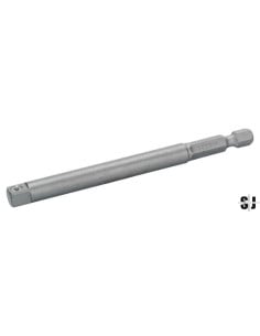 Adaptador para perfil hexagonal de 1/4" con cuadradillo de 3/8", de 100 mm (5 piezas/caja de plástico)