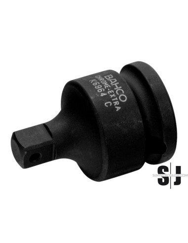 Adaptador para puntas con cuadradillo de 1/4" a 3/8" con acabado fosfatado de 30 mm