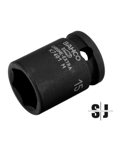 Vaso de impacto con cuadradillo de 3/8" con perfil hexagonal de 9 mm y acabado fosfatado