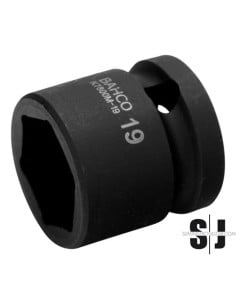 Vaso de impacto ultracorto con cuadradillo de 1/2" con perfil hexagonal de 24 mm y acabado fosfatado