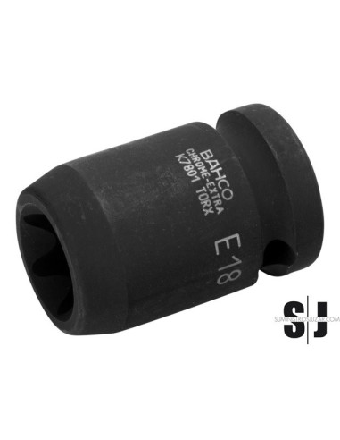 Vaso de impacto con cuadradillo de 1/2" con perfil de cabeza E10 TORX® y acabado fosfatado