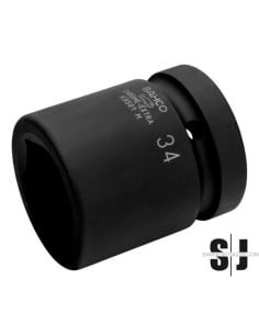 Vaso de impacto con cuadradillo de 1" con perfil hexagonal de 42 mm y acabado fosfatado
