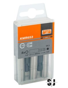Portapuntas magnético universal de 60 mm con anilla de retención para perfil hexagonal de 1/4" (1 unidad/soporte de plástico)