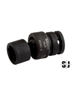 Vaso de impacto articulado con cuadrado de 3/8" y perfil hexagonal de 9 mm