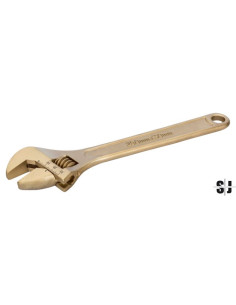 Llave ajustable "inglesa"de 65 mm con tuerca central, anti-chispa de aluminio bronce (600 mm)