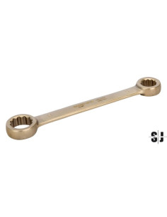 Llave de estrella plana de dos bocas de 24 x 27 mm, anti-chispa de aluminio bronce (255 mm)