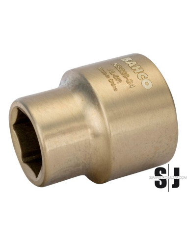 Vaso de 1" anti-chispa, de aluminio bronce y con perfil hexagonal de 22 mm