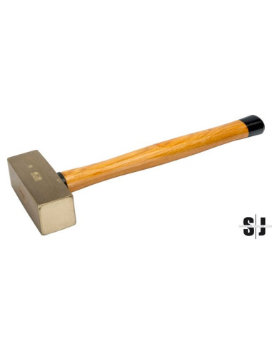 Maza anti-chispa con cabeza de aluminio bronce y mango de madera (2,5 kg)