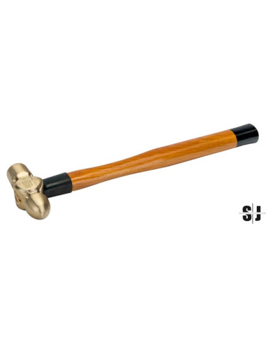Martillo de bola anti-chispa, con cabeza de aluminio bronce y mango de madera (680 g)