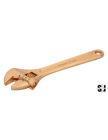Llave ajustable "inglesa"de 65 mm con tuerca central, anti-chispa de Cobre Berilio (600 mm)